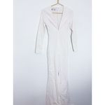 House Of CB  Catalin White Flared Jumpsuit Size XS Long Sleeve Bridal 70s Stretch Photo 3