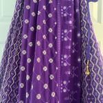 Brand new Classy Purple Sequence Embroidery Work Georgette Lehenga Choli! Size L Photo 3