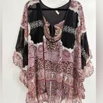 Free People  Boho hippie Ruffle Marla Dreams Butterfly Paisley Dress Size small Photo 1