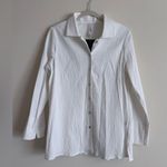 Marla Wynne Women’s White Crinkled Textured Easy Shirt – Size M Size M Photo 1