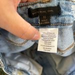 Material Girl Denim Distressed Daisy Print Blue Jean Shorts Photo 2