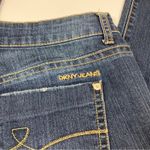 DKNY  Jeans Denim Dark Wash Faded Straight Leg Jeans Cotton Blend Womens 8 Photo 6