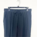 Madewell  Black High Rise Drawstring Waist Track Trousers Pants, Size Medium Photo 5