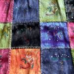 Rising International Patchwork Flower Tank Top Medium Stretchy Knit Vintage Green Photo 2