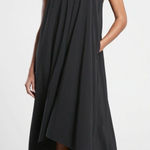 Athleta  Presidio Dress Travel Casual High-Low Sleeveless Racerback Black Size L Photo 0