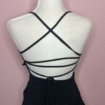 Windsor Violet Lace-Up Ruffle Glitter Mesh Party Dress Black. Size L Photo 6