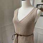 Soft Surroundings NWT  V-Neck Crochet Knit Tank Sheath Dress Beige Gold Metallic Photo 5