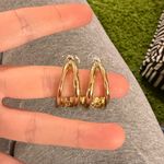 Nine West Elegant Chunky Gold Hoop Earrings Photo 1