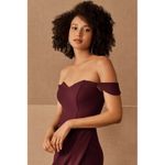 BHLDN  Rossi Crepe Maxi Dress Burgundy Off Shoulder Formal Wedding Guest 4 Photo 2