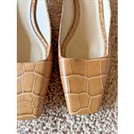 Toteme Croc Embossed Leather Square Toe Mules Kitten Pumps Womens Italy 39 US 9 Brown Photo 2