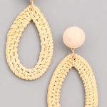 Straw Statement Earrings Tan Photo 0