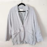 Madewell Cotton-Linen Relaxed Larsen Blazer Windowpane Blue Large Photo 1