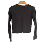 Hollister Long Sleeve T Shirt Womens Size XS Gray Embroidered Floral Crew Neck Photo 8