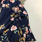 Xhilaration NWOT Navy Blue Floral Faux Wrap Surplice Dress New Photo 5