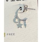 Pura Vida Celestial Charm Huggie Earrings Brass Rhodium Sterling Silver .75" NEW Photo 1