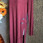 Doe & Rae ✅3/$30✅ NWT Burgundy Marble Long Sleeve Side Slit Button Accent Dress | LARGE Photo 6