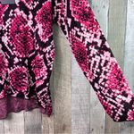 DKNY Color-block Size Large Over Sized Python Print Sweater Long Sleeve Crewneck Photo 4