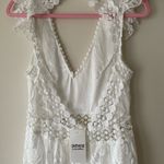 OverMal Women’s Open Back V Neck Sleeveless Maxi Beach Lace Dress Size M. White Size M Photo 3