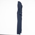 XScape  - Navy Floral Jacquard Long Sleeve Evening Gown Photo 3