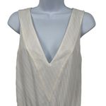 Ramy Brook Carl Deep V-Neck Smocked Tiered Textured Ruffle Mini Dress Ivory Photo 5