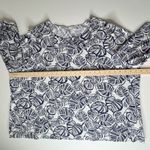 Lands' End  Leaf Print Top Size 3X 24W Navy Smooth Stretch Nautical Resort Coastal Photo 6