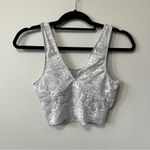 Aerie Lace Waffle Longline Bralette in Light Gray Size S New Photo 6