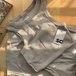 SO Ribbed Racer Tank Fitted Midi Dress Tan Size XS Photo 0