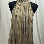 Liver Pool gold and navy Bohemian print sleeveless blouse Photo 0
