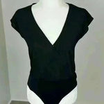 Paper Crane  Black Short Sleeve V-Neck Bodysuit Size M Photo 0