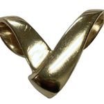 14k 14KT Gold V Initial Slide Yellow Gold Pendant Omega Fancy Photo 0