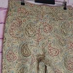 Ralph Lauren VINTAGE LAUREN  TAN PAISLEY PRINTED LINEN BLEND ANKLE PANTS 16 Photo 8