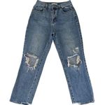 PacSun  High-rise Straight Leg Jeans Distressed Cotton Rigid Denim Women's 29 Mom Photo 0