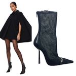 Saint Laurent  Oxalis 115mm Mesh Pointed Toe Ankle Boots Black Size 37 Photo 1