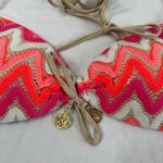 Luli Fama FLAMINGO BEACH Molded Push Up Bandeau Halter Swim Bikini Top Medium Photo 2