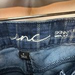 Blue Skinny Jeans with Plaid Pattern Size 0 Photo 4