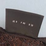 Akris Brown Silk Blend Long Sleeve Leaves Knit Crochet Shift Dress Photo 4