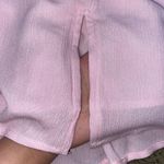 Medium Pastel Pink Lined Lightweight Side Slit Zip Up Short Mini Circle Skirt Photo 1