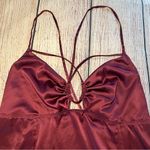 Auden Satin‎ Babydoll Lingerie Slip Dress Women's Size Large Strappy Burgundy Red Photo 3