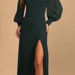 Lulus NWOT Feel the Romance Emerald Green Off-the-Shoulder Maxi Dress 1X Photo 0