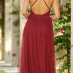 Maroon Tulle Dress Photo 2