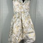 Sequin Hearts  White and Beige High Low Spaghetti Strap Dress Size 3 EUC Photo 3