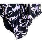Hurley Swimsuit Small Petite SP Black White One Piece Floral Floral Beach Cruise Photo 3