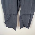 Free People  Black Cozy Good Side Jumpsuit V Neck Short Sleeve Lounge Relaxed M Photo 4