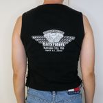 Vintage Y2K 2002 Easyriders Biker Lace Up Tank Top Black Size L Photo 4