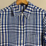 Theory Mayvine Dillon Plaid Linen Mini Shirt Dress Women 4 Blue White Preppy NWT Photo 8