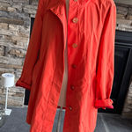 Anthropologie Vibrant Orange Trench Coat Photo 0
