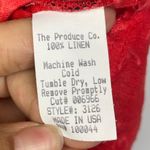 Produce Company Red Tie Dye Fish Print Linen Short Sleeve Button Up Shirt Size M Photo 3