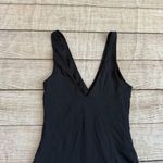 Babaton Aritzia Contour V-Neck Black Mini Dress Sz Medium Sleeveless Bodycon Photo 11