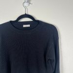 Aritzia Tna Women's Long Sleeve Waffle Crew Top Black‎ Sz XXS Black Photo 3