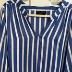 Lane Bryant  New Relaxed Satin Collar Blouse Long Sleeve Plus Size 18/20 2X Blue Photo 2